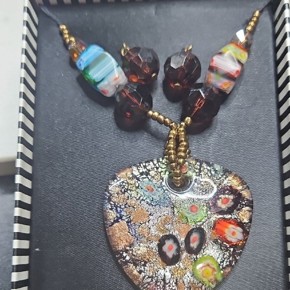 Mixit Gold and Red Heart Pendant Necklace